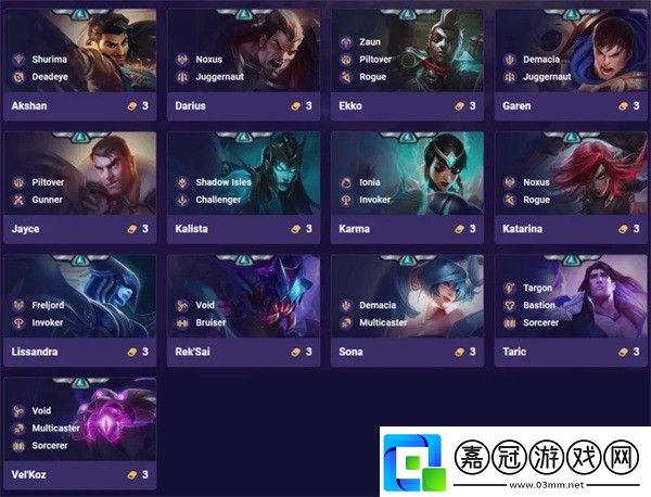 云頂之弈S9英雄一覽表S9全英雄介紹