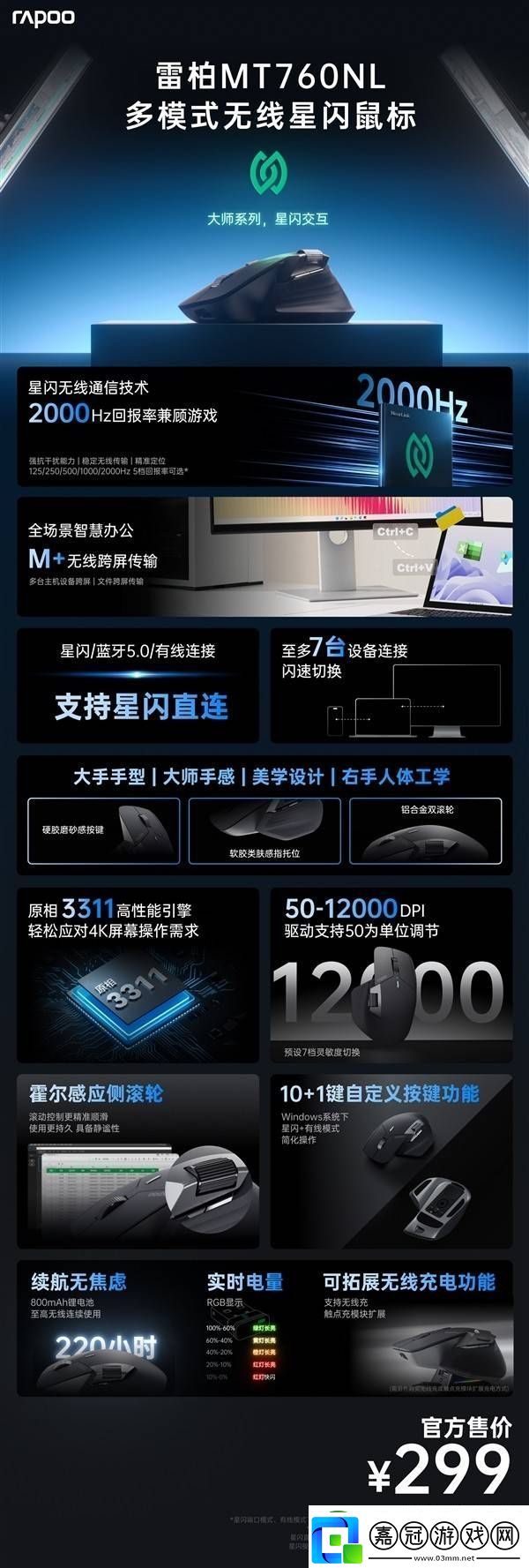 雷柏MT760NL星閃鼠標：智慧辦公新選擇-跨屏傳輸更高效