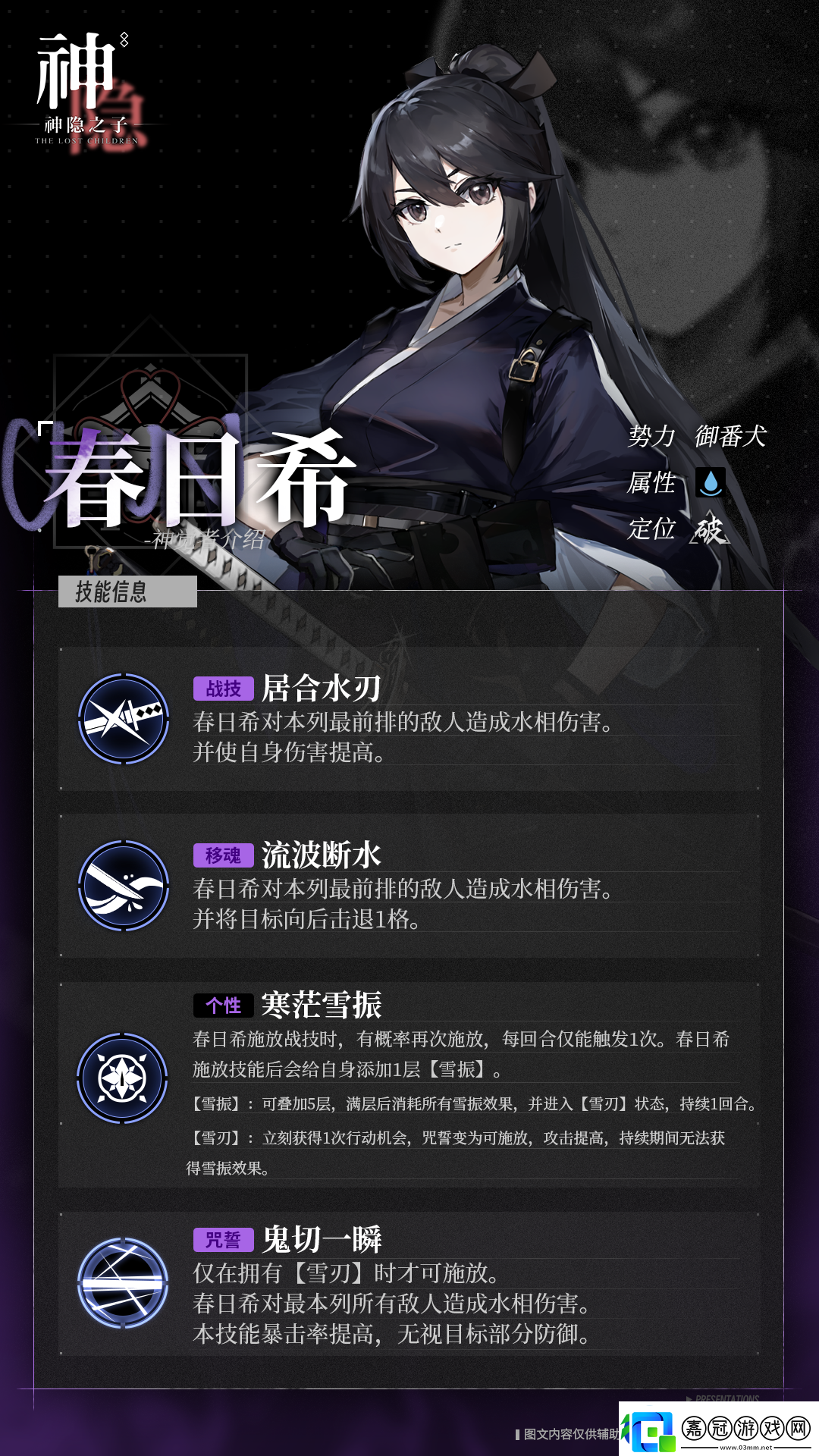 神隱之子神覺者春日希角色圖鑒