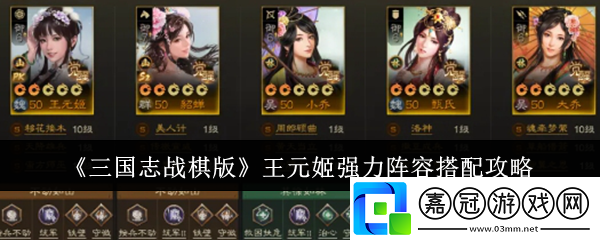 三國(guó)志戰(zhàn)棋版王元姬強(qiáng)力陣容怎么搭配-王元姬強(qiáng)力陣容搭配攻略