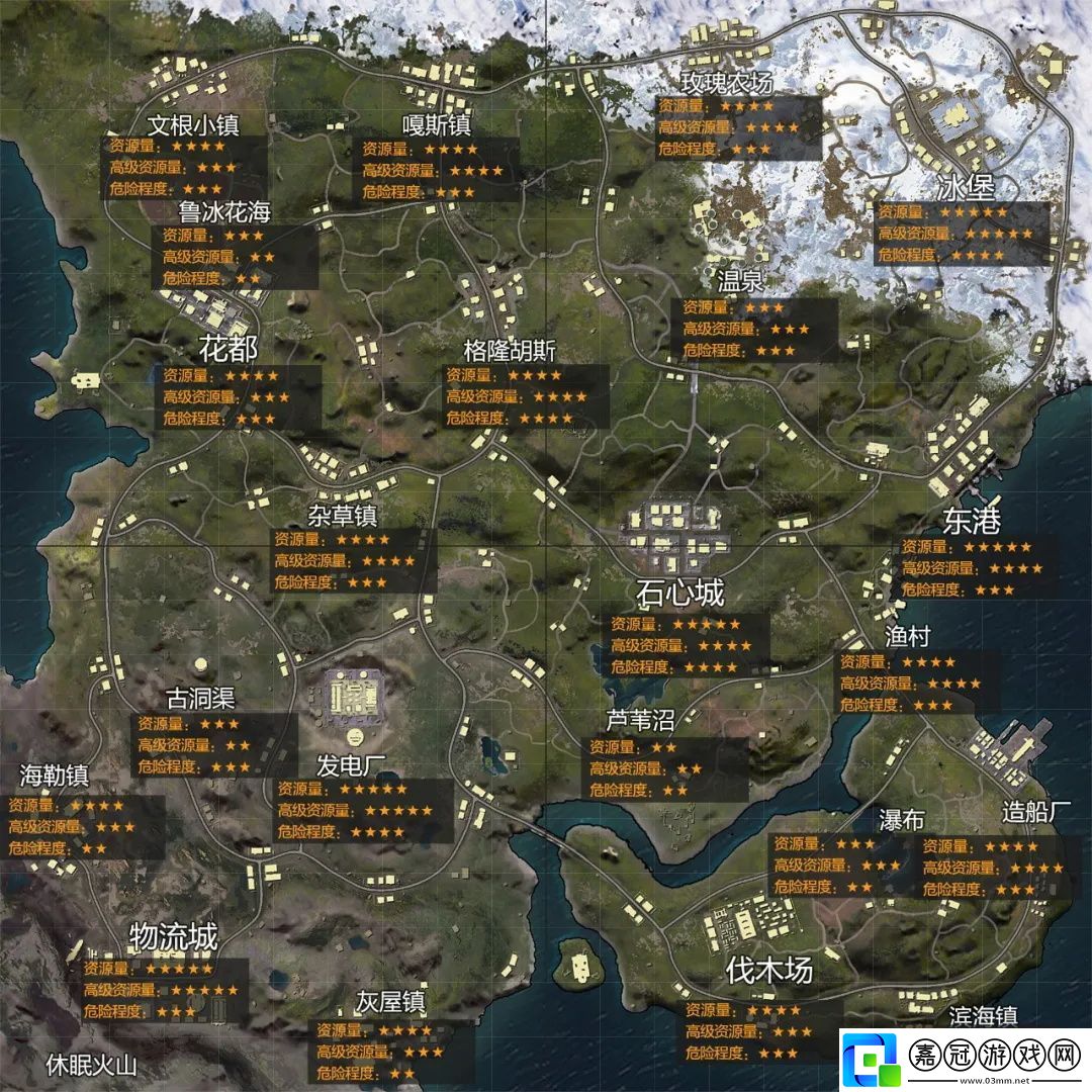 和平精英山谷地圖資源分布圖介紹