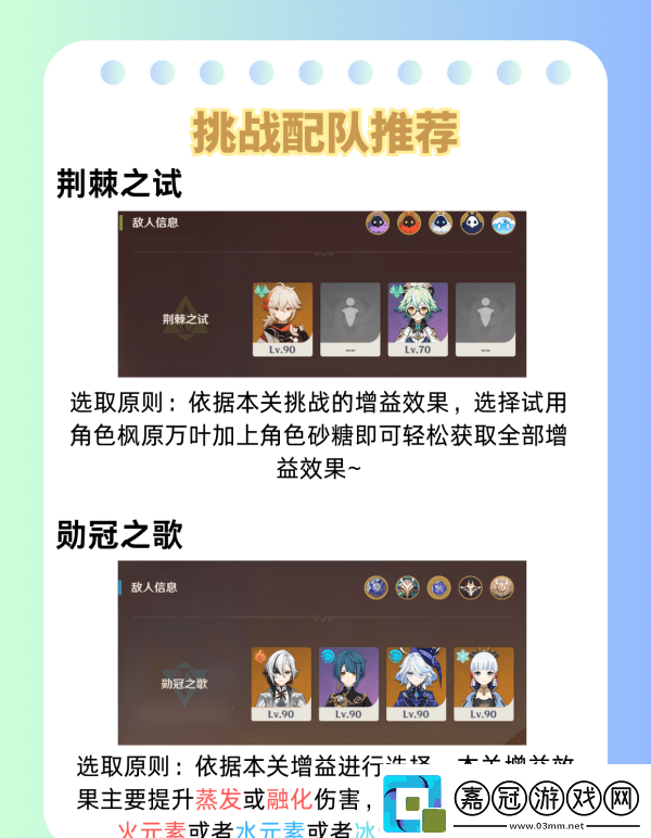 原神荊棘與勛冠第五關滿星通關攻略
