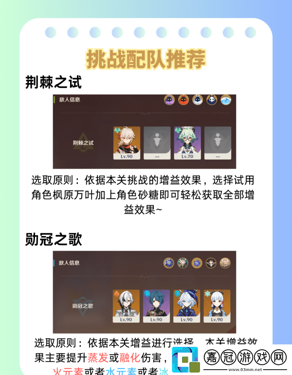 原神荊棘與勛冠第五關滿星通關攻略