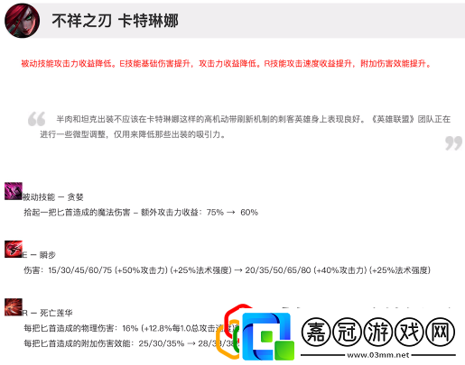 lol新版卡特琳娜怎么玩的新版卡特琳娜出裝符文及玩法介紹