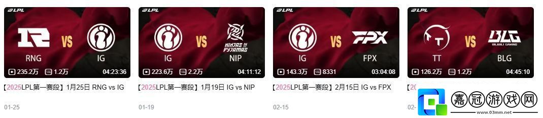這就是流量大隊！LPL第一階段僅四場錄像播放超百萬iG三場全包