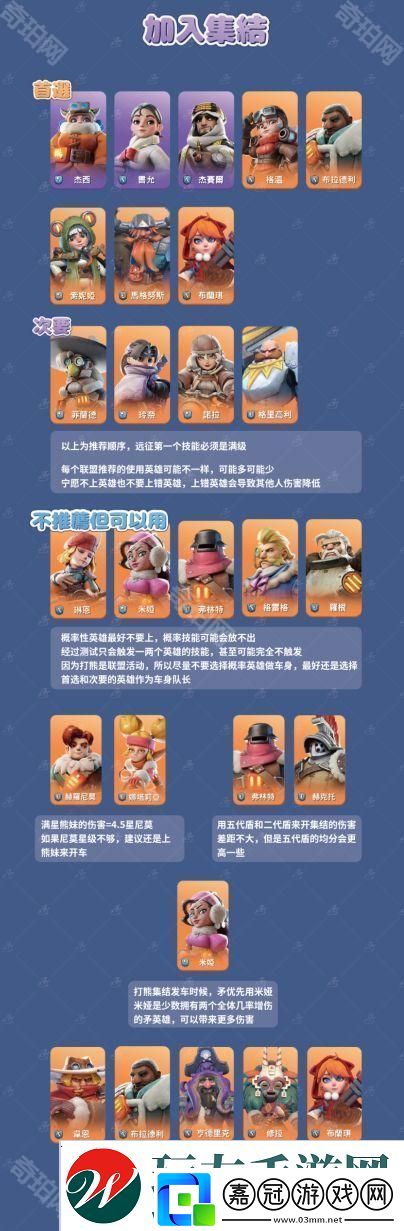 無盡冬日1~10代英雄打熊陣容推薦