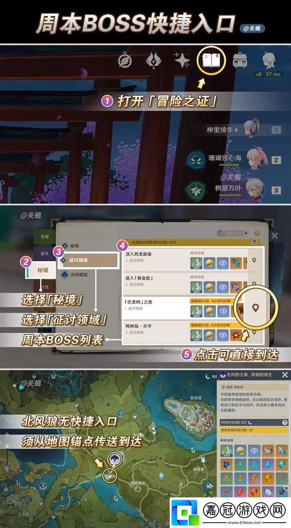 原神4.5全角色周本材料對應表