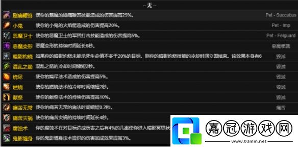 魔獸世界CTM懷舊服術士雕文屬性有哪些