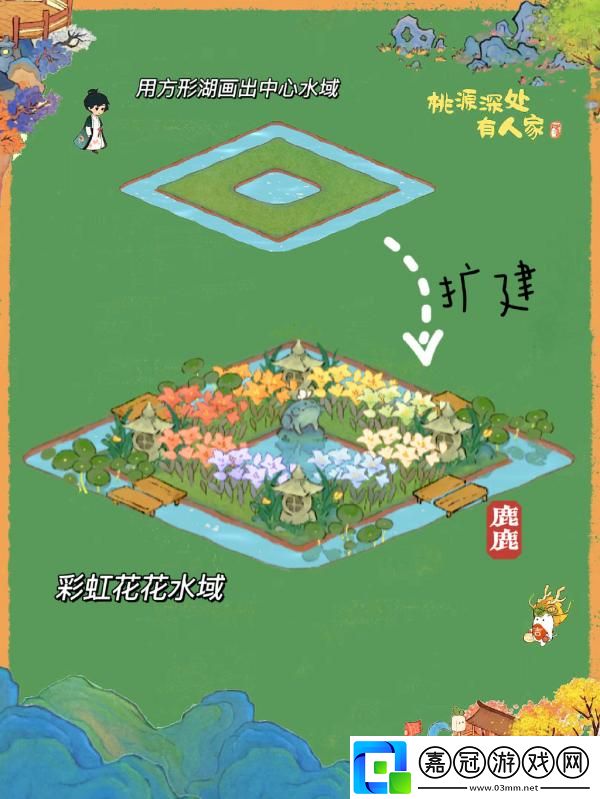 桃源深處有人家方形水域怎么布局