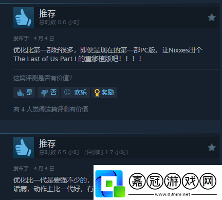 最后生還者2RESteam特別好評